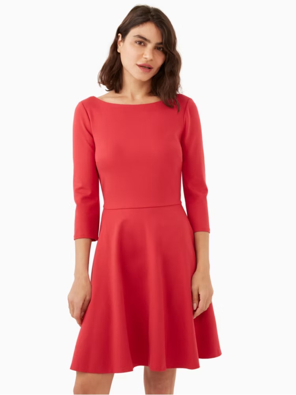 KATE SPADE NWT Boat Neck Ponte A-Line Dress, Red, Size Medium